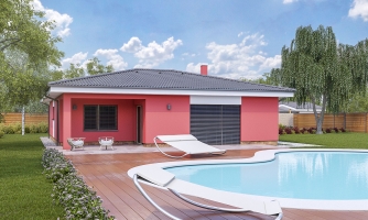 Ground floor house project with spacious rooms.